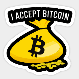 I Accept Bitcoin Sticker